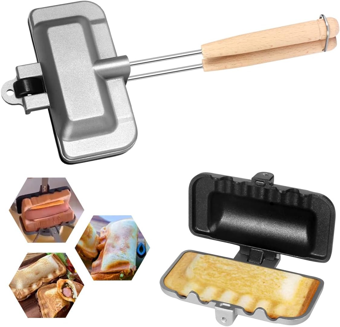 Mini Pancake Griddle - Double Sided Frying Pan, Sandwich Baking