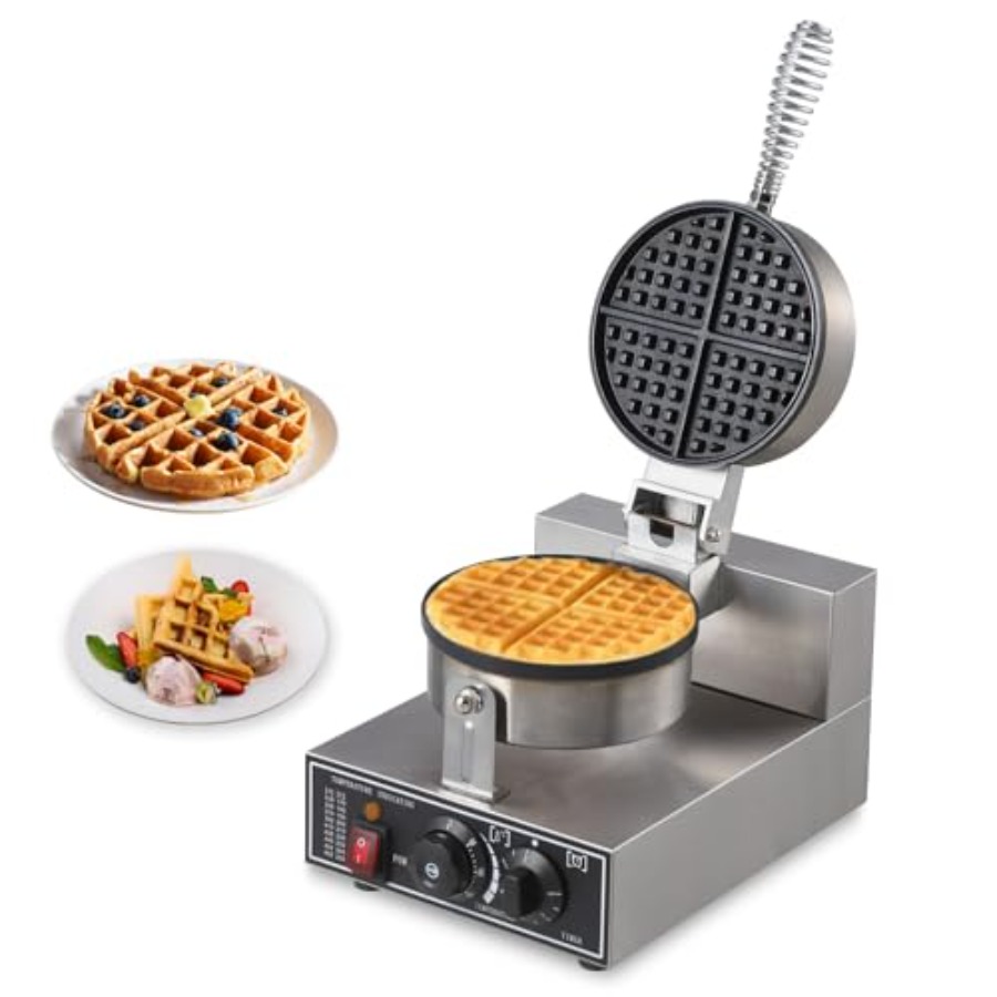 Waffle Cone Maker - Commercial Electric Waffle Maker Non-Stick Single-Head
