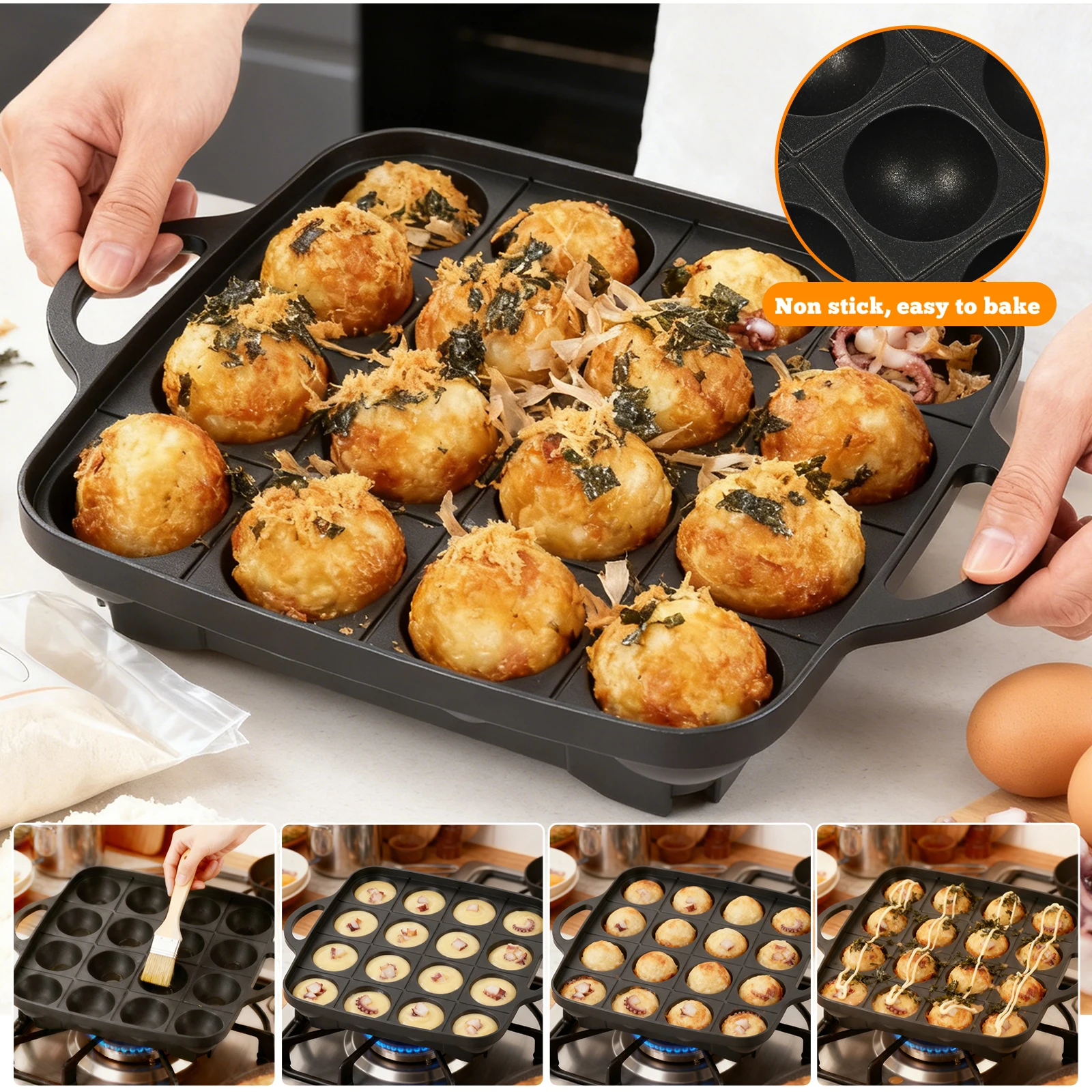 16 Holes Takoyaki Pan Cast Alu – Takoyaki Grill Plate Bewertung und Preis