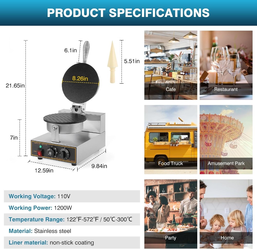 1200W Commercial Waffle Cone M – Waffle Cone Maker Bewertung und Preis