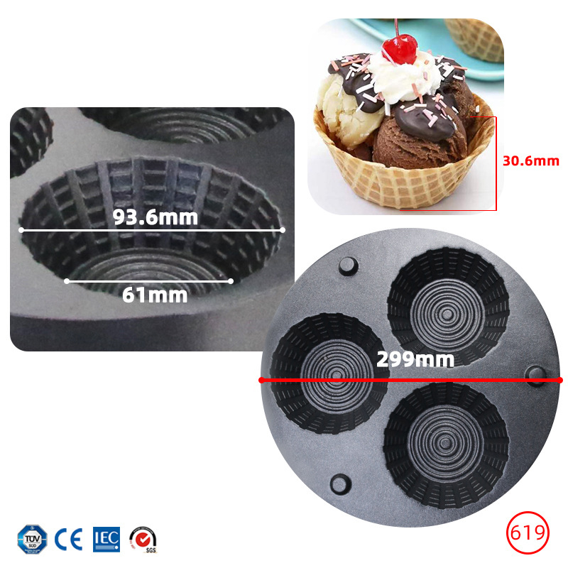 Commercial Triple-Hole Ice Cre – Waffle Cone Maker Bewertung und Preis