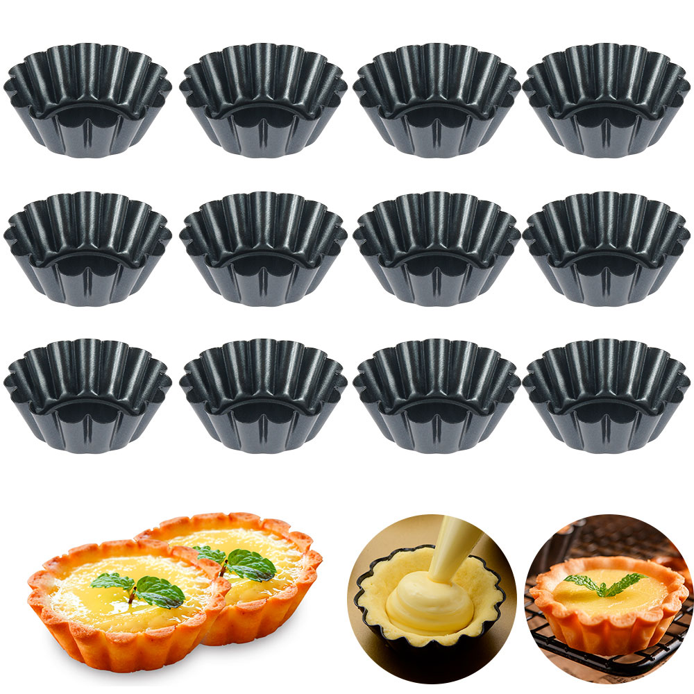 12Pcs Pan Mold Tart Quiche Fla – Egg Waffle Pan Bewertung und Preis