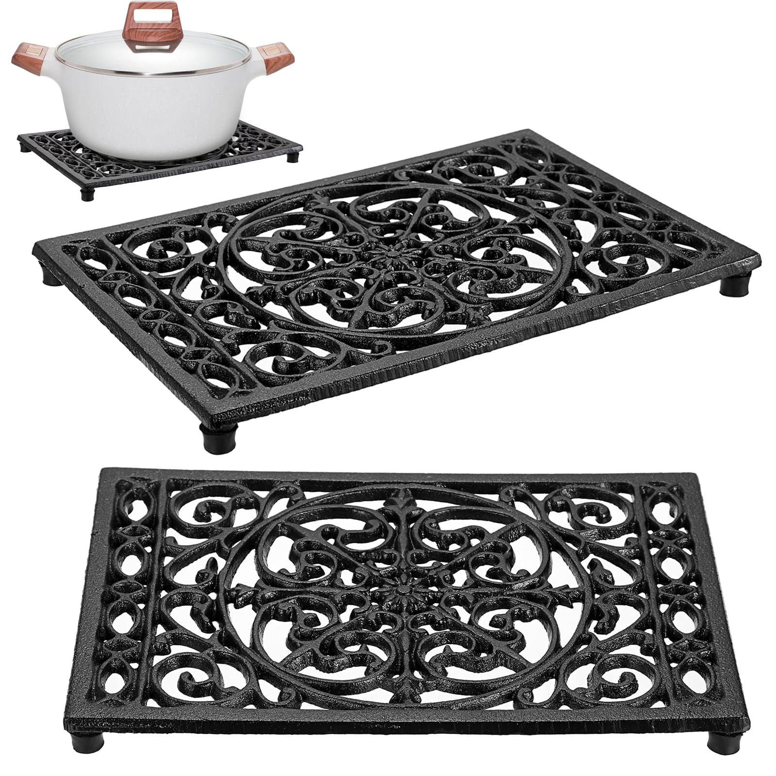 Rectangle Cast Iron Trivet Hea – Cast Iron Corn Bewertung und Preis