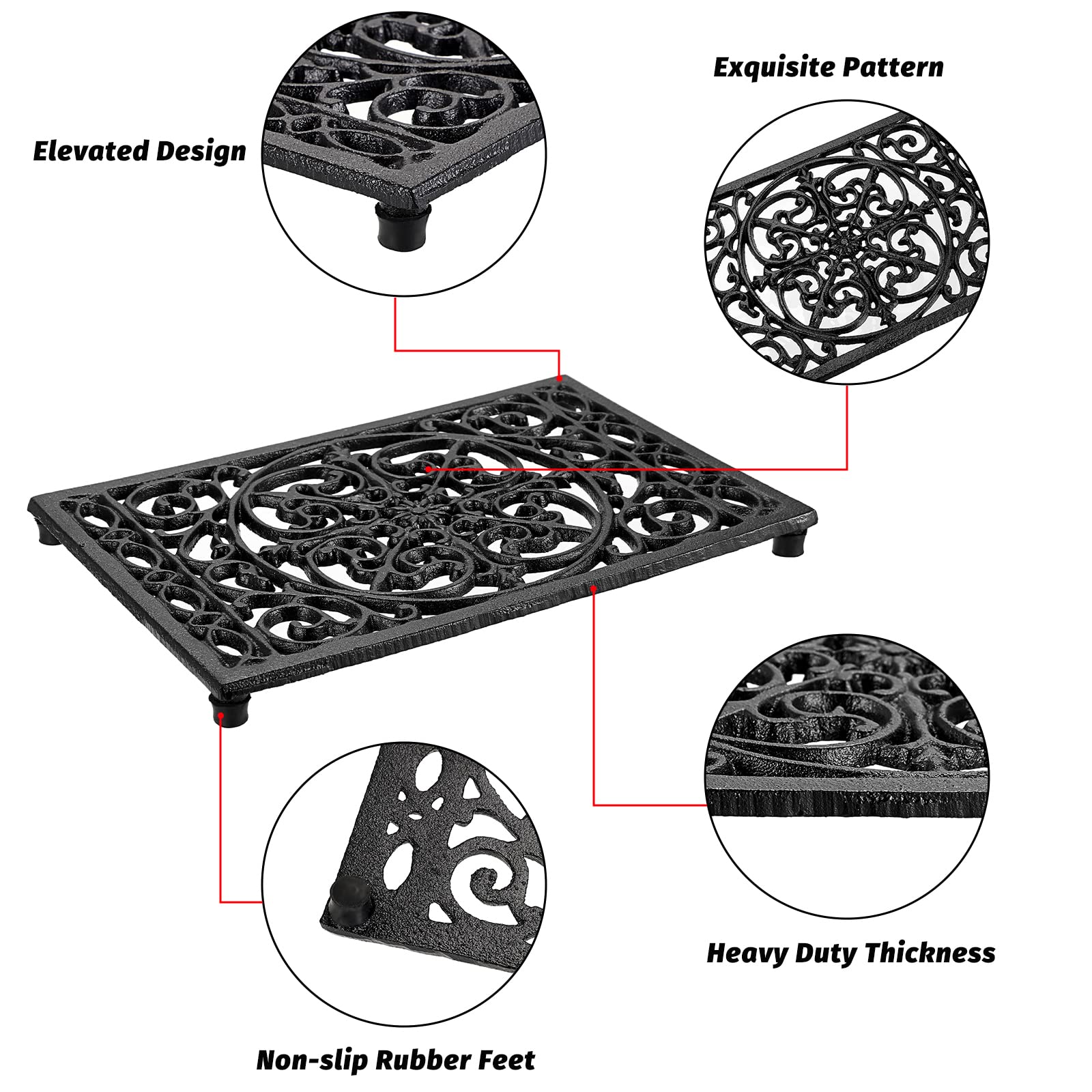 Rectangle Cast Iron Trivet Hea – Cast Iron Corn Bewertung und Preis