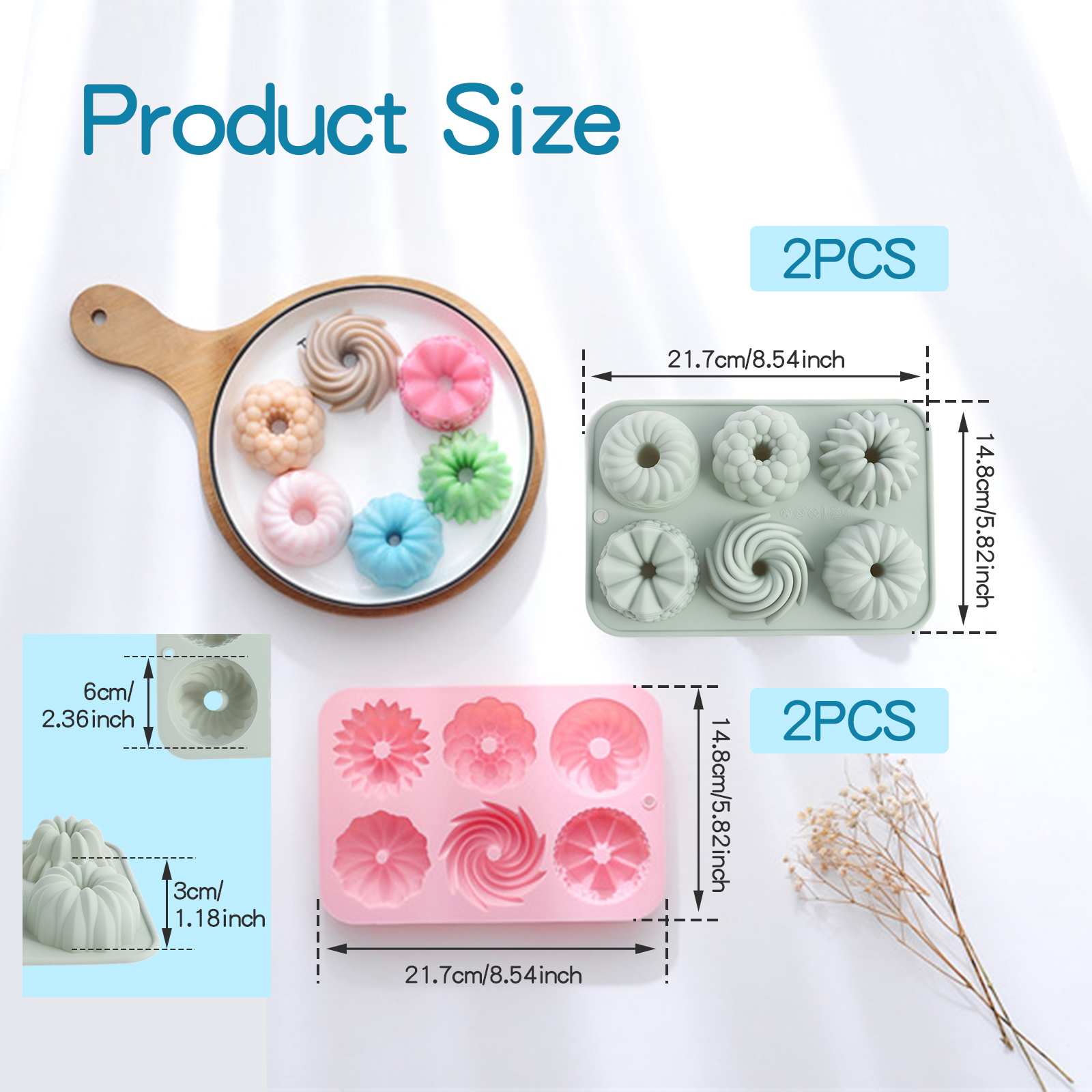 6-Cavity Silicone Fluted Tube  – Donut Mold Silicone Bewertung und Preis