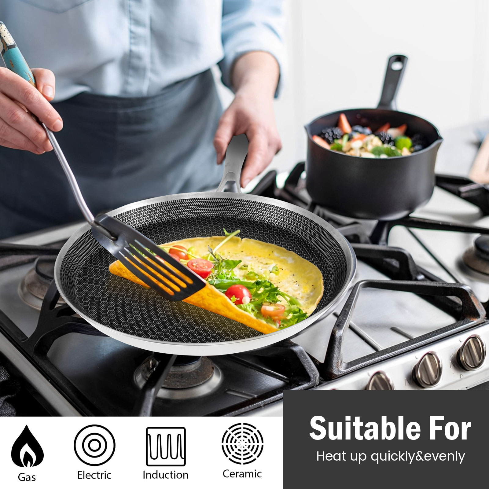 Stainless Steel Frying Pan Non – Danish Pancake Pan Bewertung und Preis