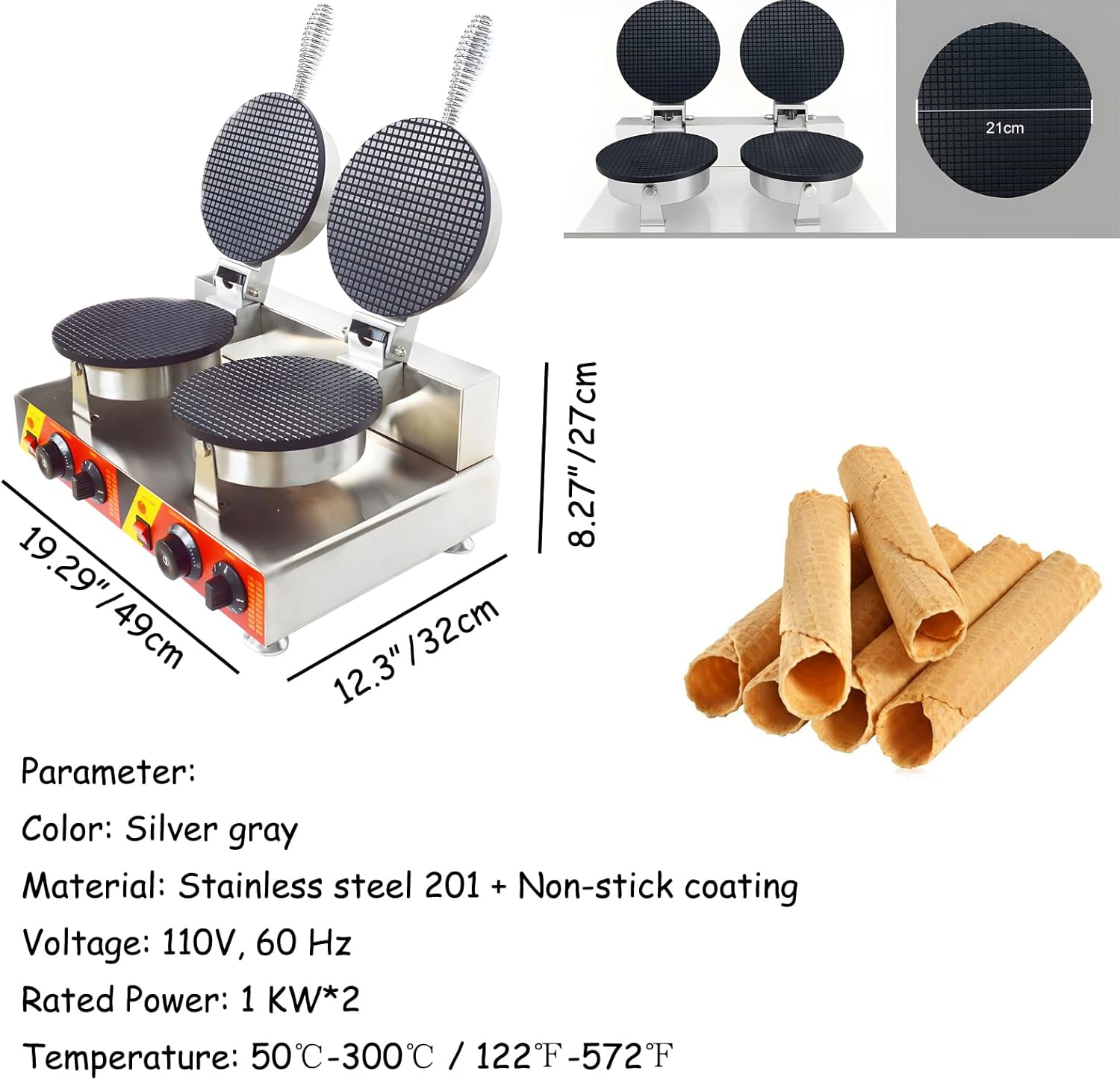 110V Commercial Double Station – Waffle Cone Maker Bewertung und Preis