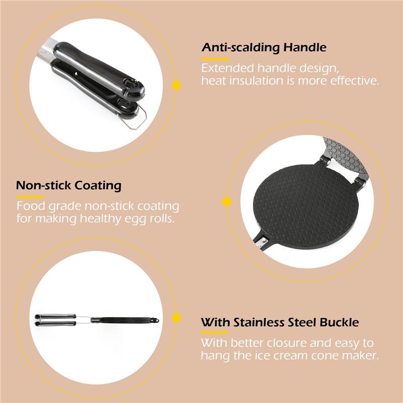 22cm Non-Stick Egg Roll Waffle – Waffle Cone Maker Bewertung und Preis