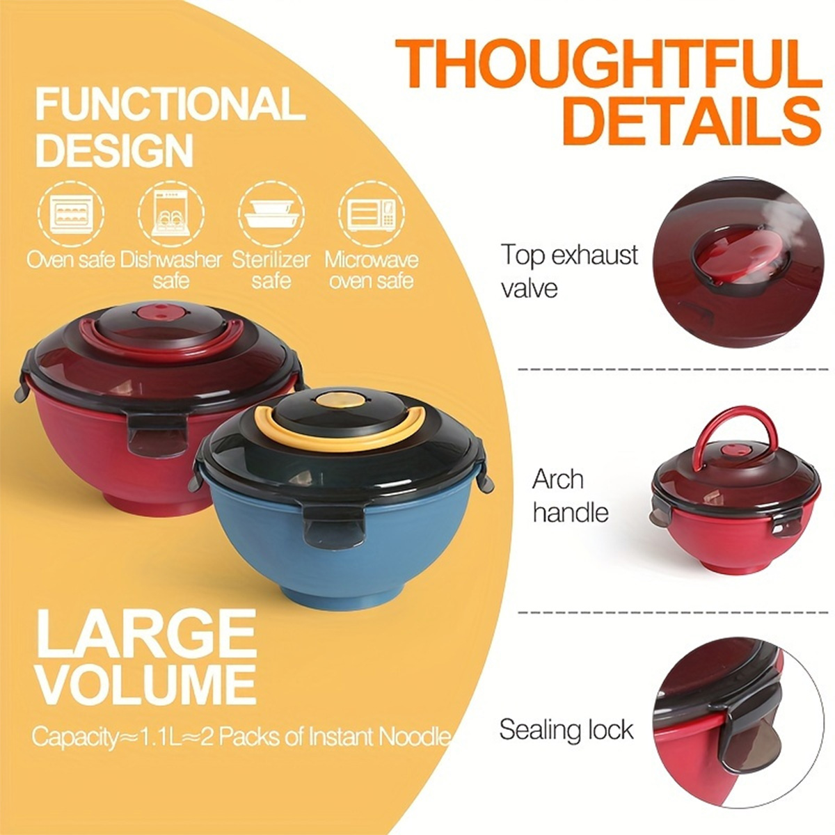 Portable Salad Noodle Soup Bow – Dim Sum Basket Bewertung und Preis