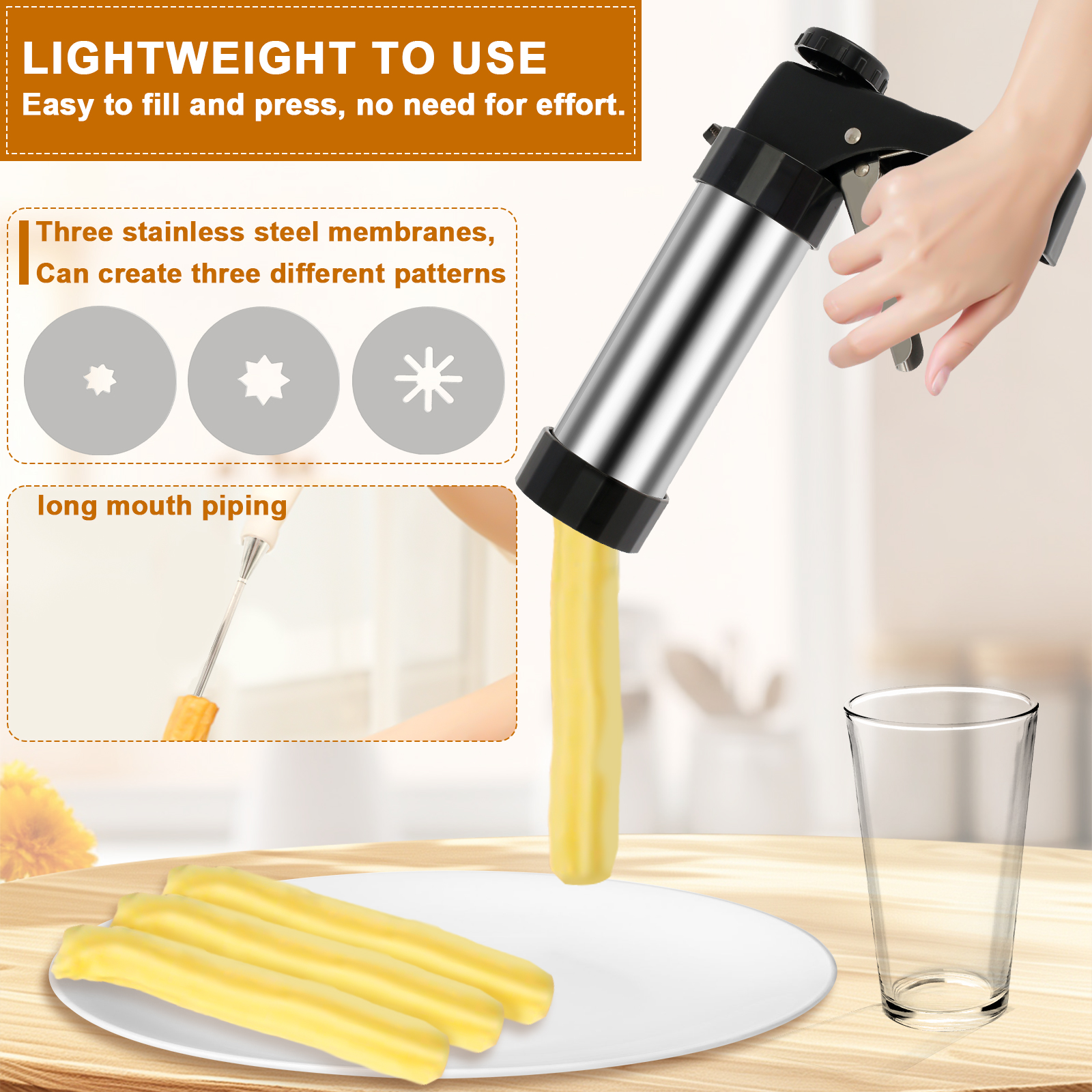 Cookie Press Gun Kit Stainless – Churros Maker Gun Bewertung und Preis