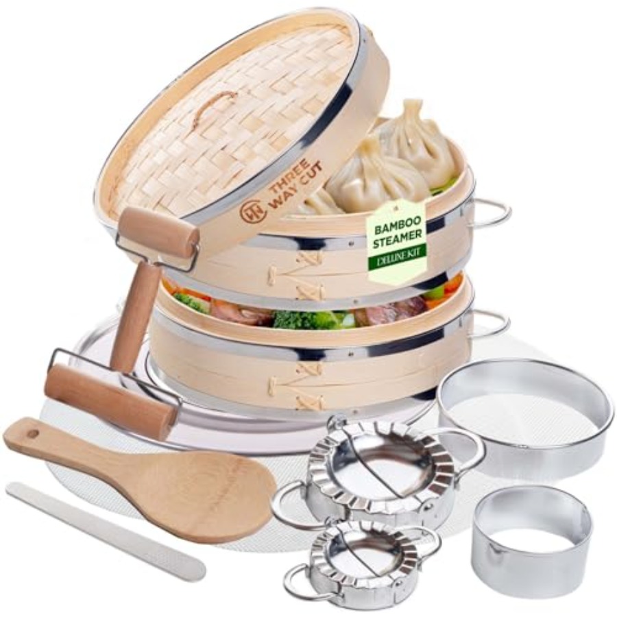 2-tier 10 Bamboo Steamer with  – Bao Steamer Bamboo Bewertung und Preis